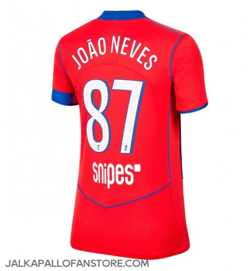 Paris Saint-Germain Joao Neves #87 Kolmaspaita Naisten 2025-26 Lyhythihainen Paris Saint-Germain Joao Neves #87 Kolmaspaita Naisten 2025-26 Lyhythihainen